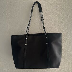 Elegant Black Tote Bag Vinyl unused unbranded